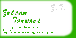 zoltan tormasi business card