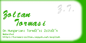 zoltan tormasi business card